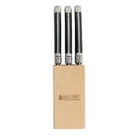 LAGUIOLE STEAK KNIFE BLOCK SET 6 BLACK