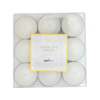 W Scented Range 4 Hour Tealights (9pk) -White Tea and Ginger