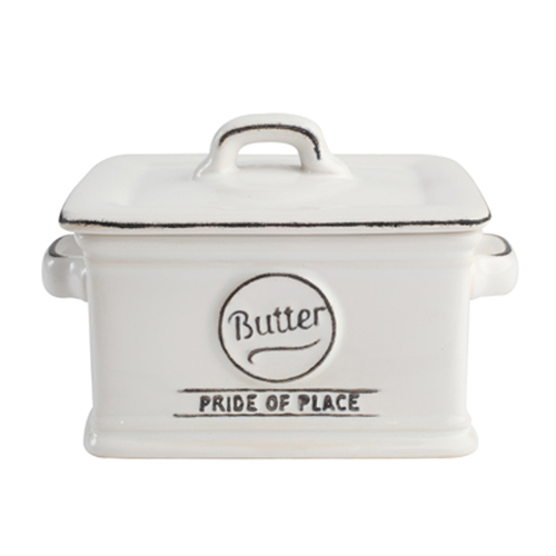 PP WHITE BUTTER DISH