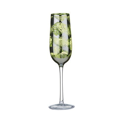TROPICAL LEAVES CHAMPAGNE FLUTE (2)