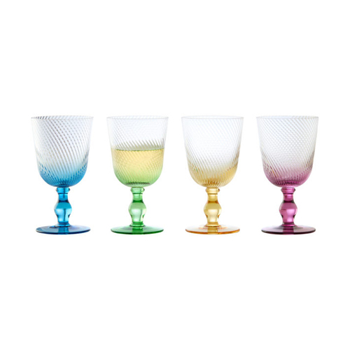 ASD SWIRL WINE GLASS MIXED SET OF 4