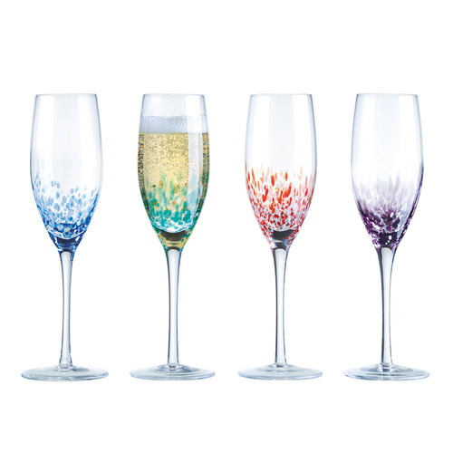 ASD SPECKLE CHAMPAGNE FLUTES (SET 4)