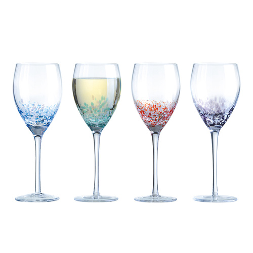 ASD SPECKLE WINE GLASSES (SET 4)