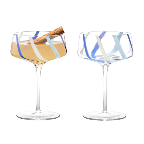 ASD RIO CHAMPAGNE SAUCERS AZURE SET OF 2
