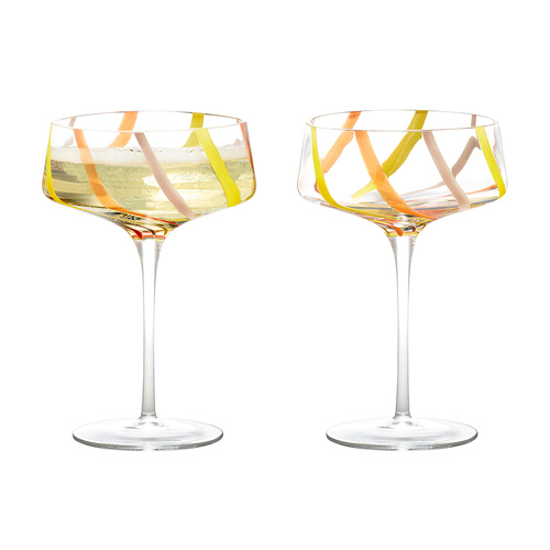 ASD RIO CHAMPAGNE SAUCERS CITRUS SET OF 