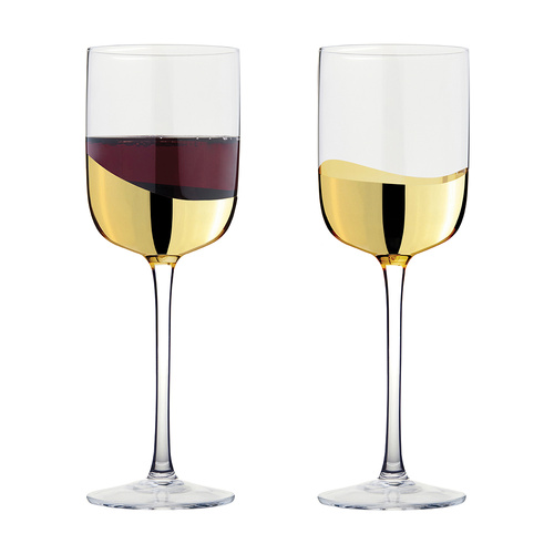 ASD WAVE WINE GLASSES GOLD (SET 2)