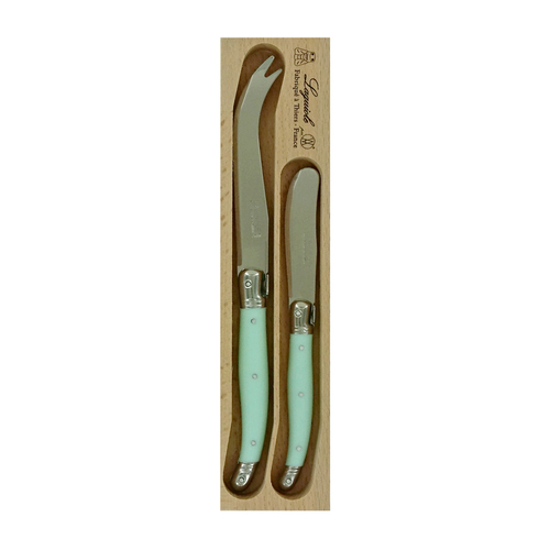 VERDIER CHEESE KNIFE/SPREADER 2PC PL GRN