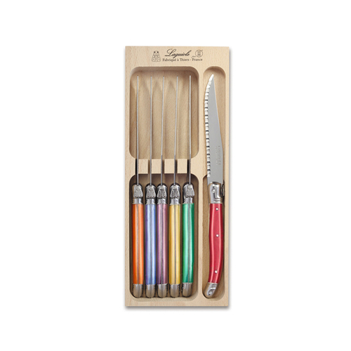 VERDIER KNIFE SET 6 COLOURED PRL