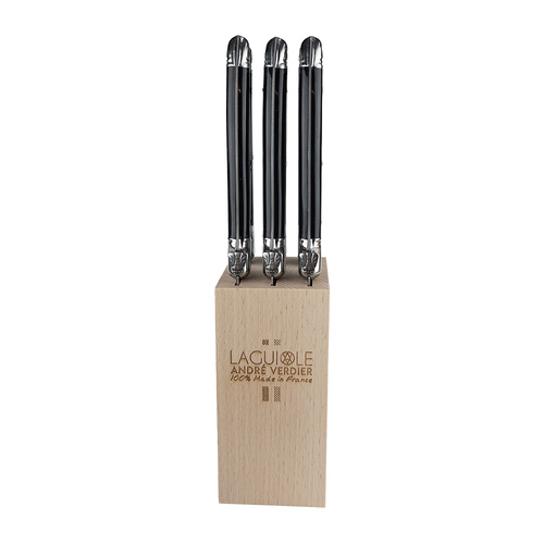 VERDIER STEAK KNIFE BLOCK SET 6 BLACK