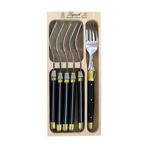 VERDIER FORK SET 6 BRASS BOLSTERS