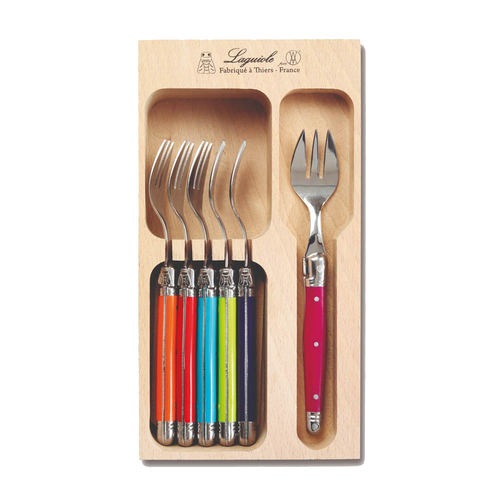 VERDIER CAKE FORKS SET 6 MULTI