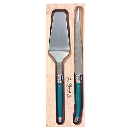 VERDIER CAKE SLICE SERVER SET TEAL