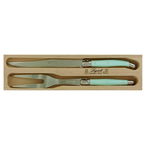 VERDIER CARVING SET PALE GREEN