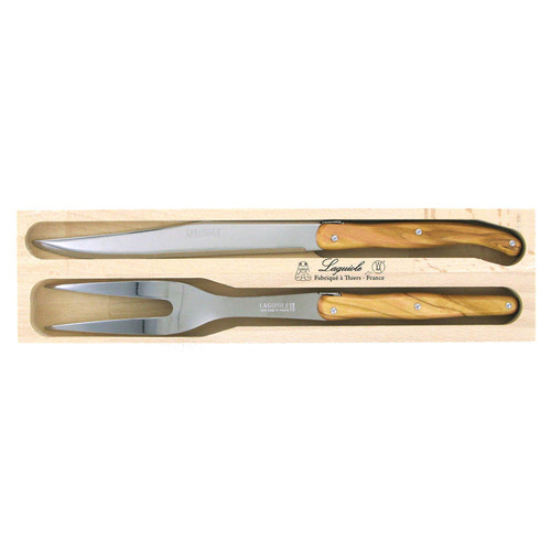 VERDIER CARVING SET OLIVE WOOD