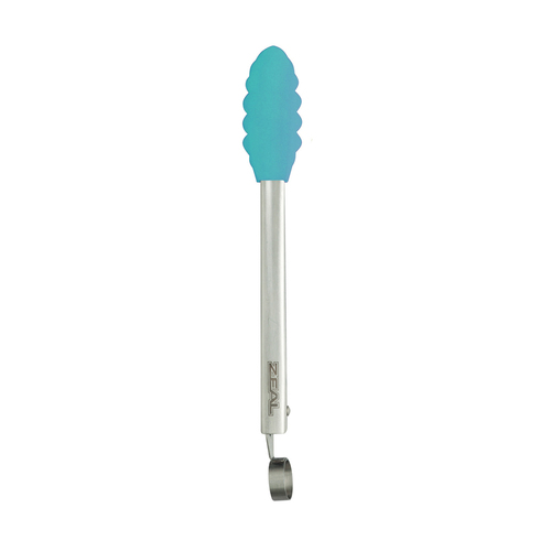 ZEAL TONGS 10" SILICONE HEAD AQUA