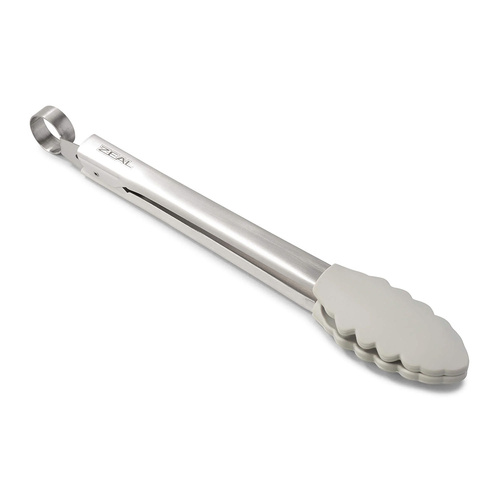 Zeal Tongs 10" Silicone Head French Grey