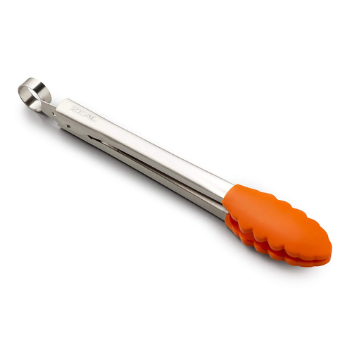 Zeal Tongs 10" Silicone Head Orange