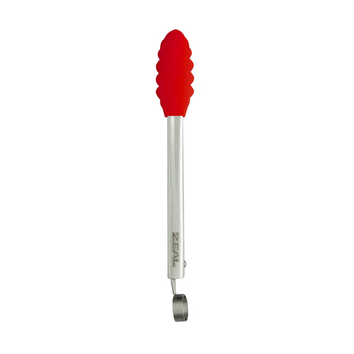ZEAL TONGS 10" SILICONE HEAD RED