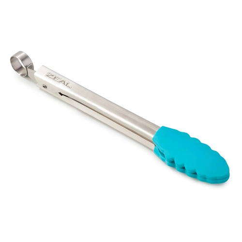 Zeal Tongs 7" Silicone Head Aqua