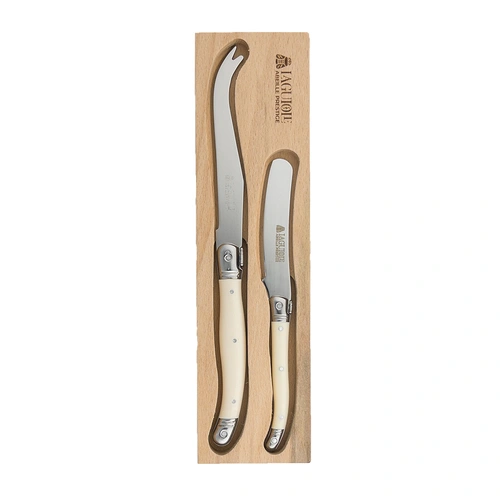LAGUIOLE CHEESE KNIFE/SPREADER 2PC IVORY