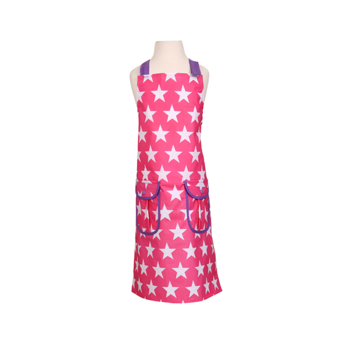 DEXAM CHILDERNS PVC APRON STAR PINK