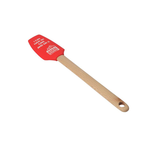 Silicone Spatula beech handle Red