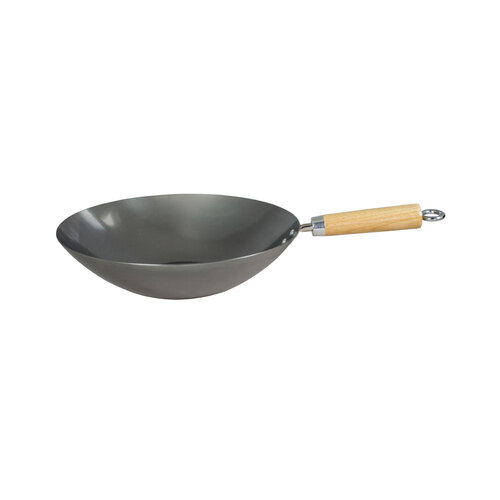 WOK 30CM HEAVY 1.8MM GAUGE CARBON STEEL