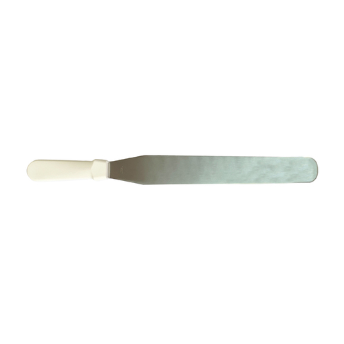 PLAIN SPATULA WHITE PLASTIC HANDLE 30CM