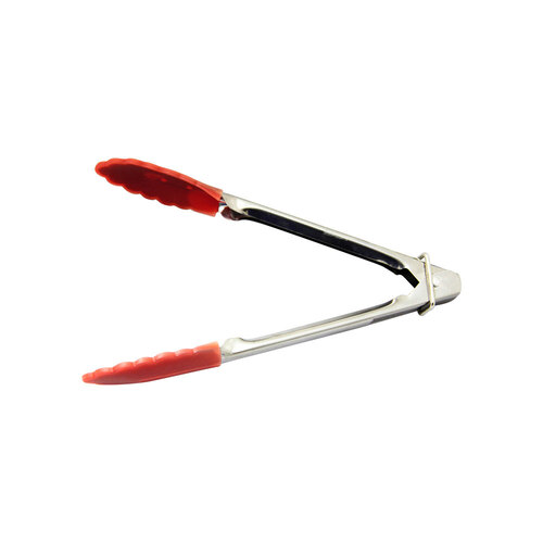 TONG 180MM SILICONE HEAD RED
