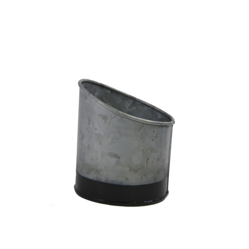 GALVANISED POT BLACK BASE