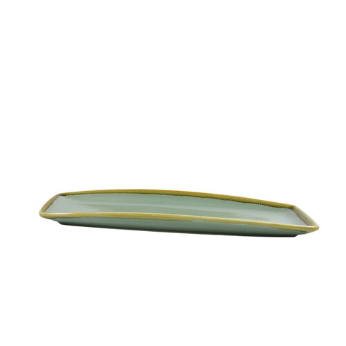 AQUA GREEN RECTR PLATTER 370X140X32MM