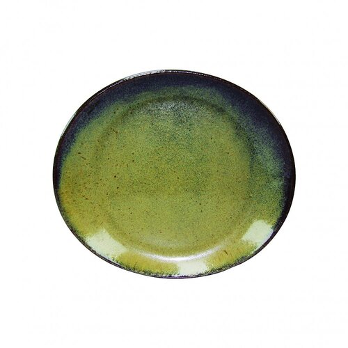 OVAL PLATE 295X250MM REACTIVE BROWN