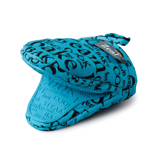 ZEAL MINI FABRIC POT MITT PRINT AQUA