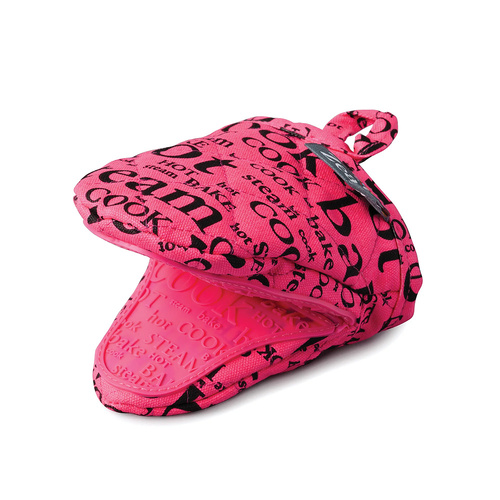 ZEAL MINI FABRIC POT MITT PRINT NEON PIN