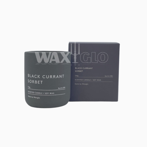 114g Soy Wax Candle in Slate Vessel -Bla