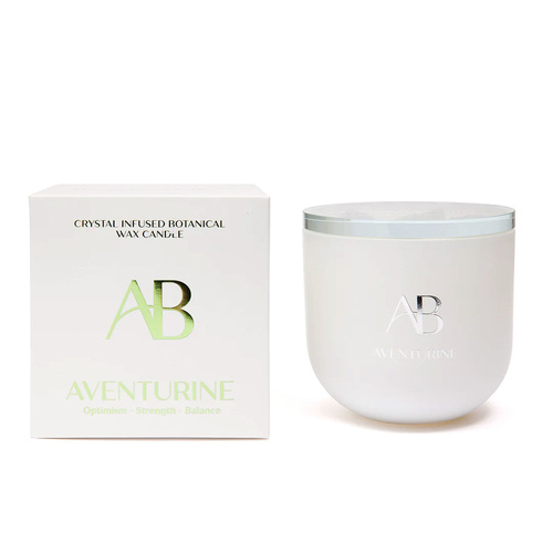 340g Jar Candle with Crystals -Aventurin