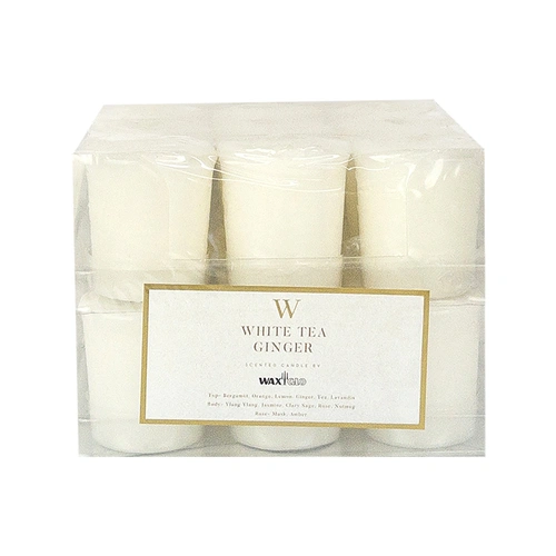 50mm Scented Votive Candle (18 Pack) – White Tea & Ginger