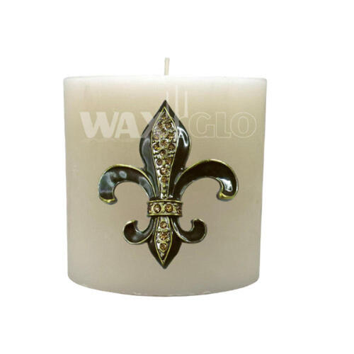 Metal Fleur De Lis Candle Pin -Brown